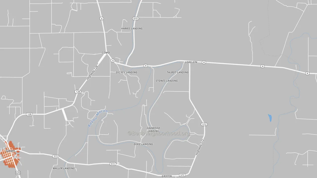 Bike Grade map of Lorelein, LA