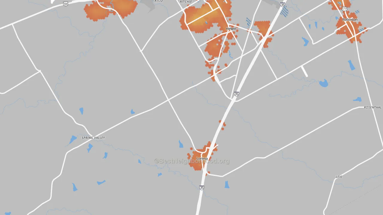 Bike Grade map of Lorena, TX