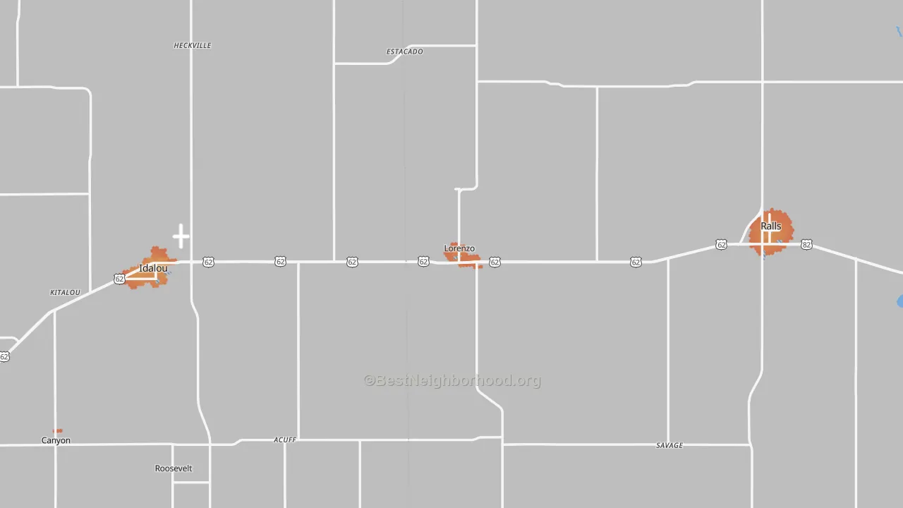 Bike Grade map of Lorenzo, TX