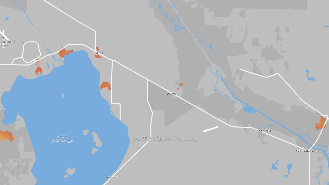 Bike Grade map of Lorida, FL