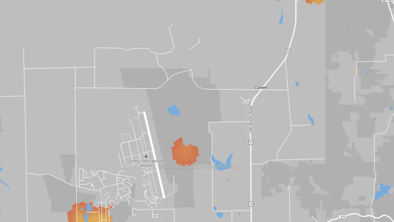 Bike Grade map of Loring Air Force Base, ME