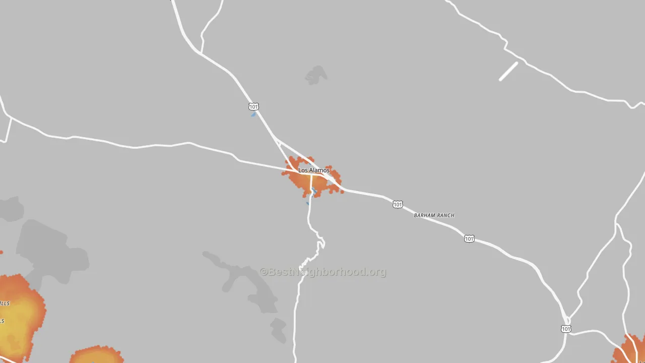Bike Grade map of Los Alamos, CA