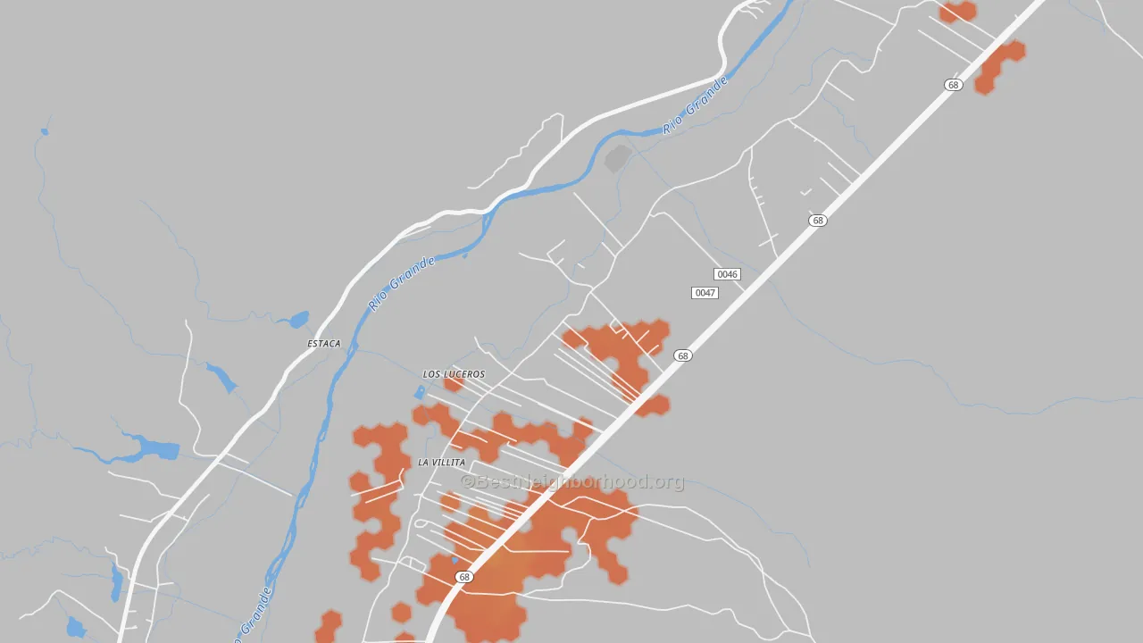 Bike Grade map of Los Luceros, NM