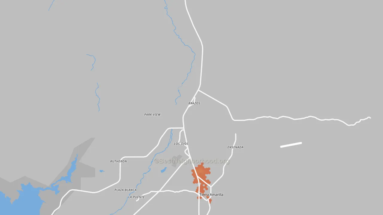Bike Grade map of Los Ojos, NM