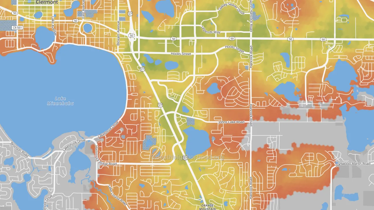 Bike Grade map of Lost Lake, Clermont, FL
