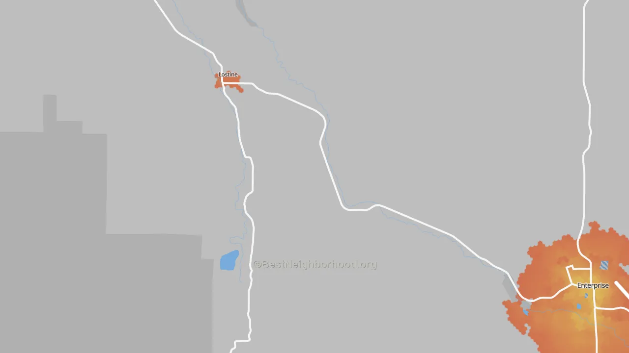 Bike Grade map of Lostine, OR