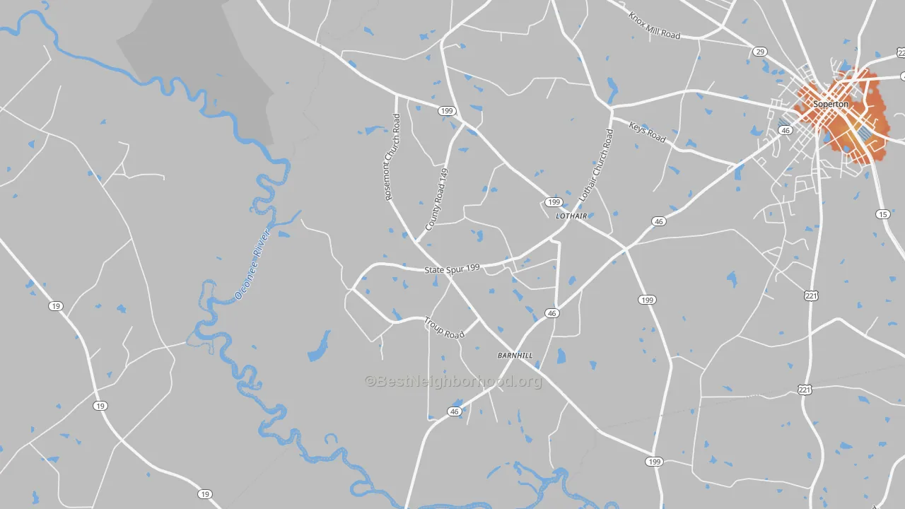 Bike Grade map of Lothair, GA