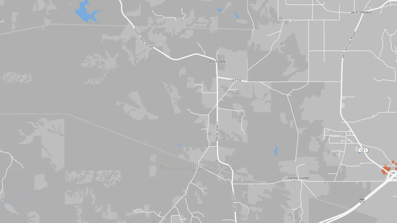 Bike Grade map of Lottie, AL