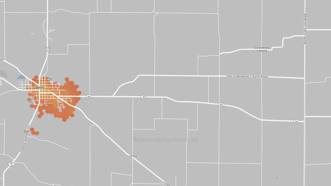 Bike Grade map of Lotus, IN