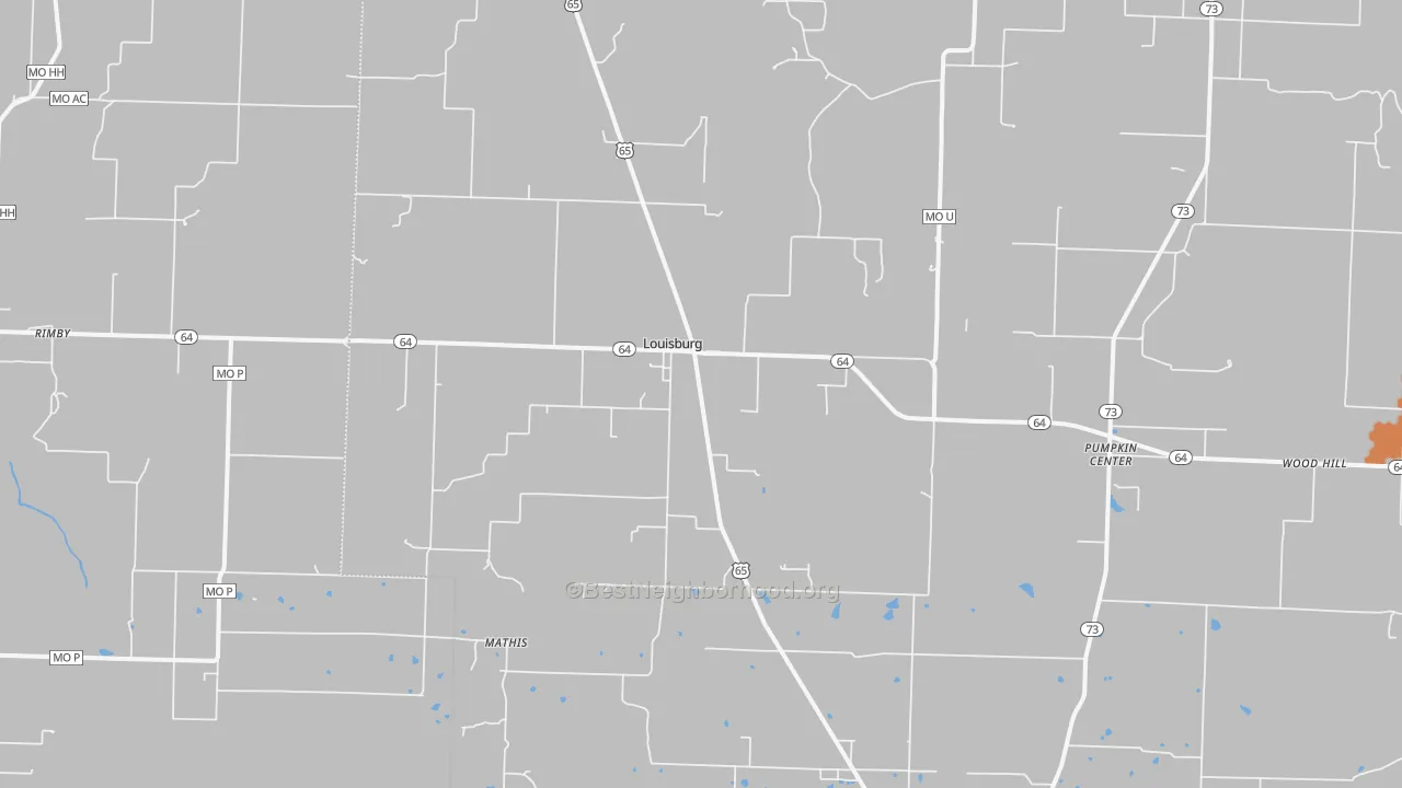 Bike Grade map of Louisburg, MO