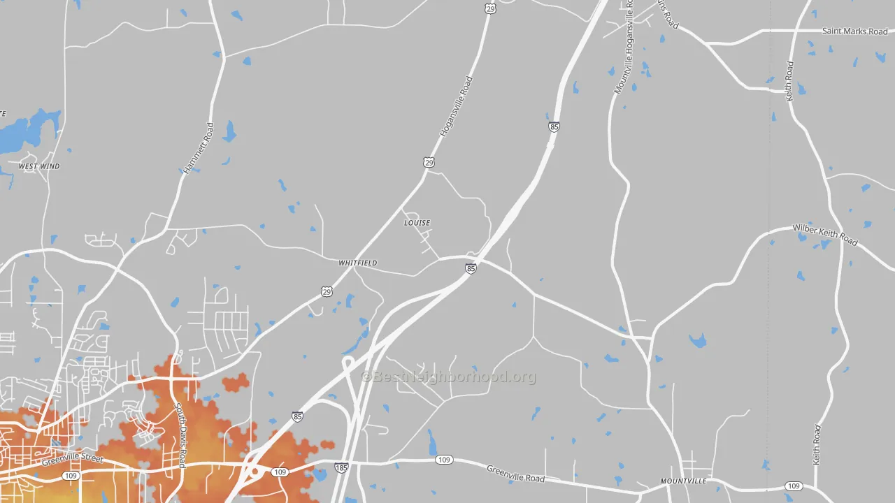 Bike Grade map of Louise, GA