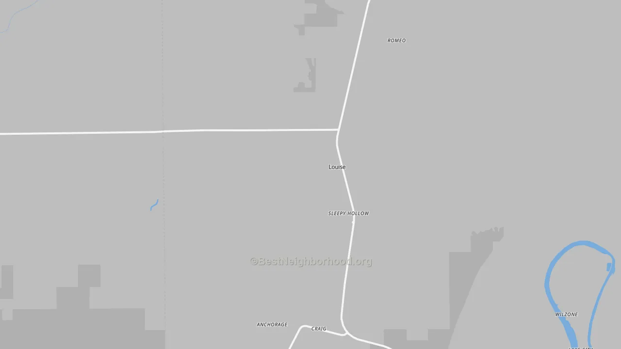 Bike Grade map of Louise, MS