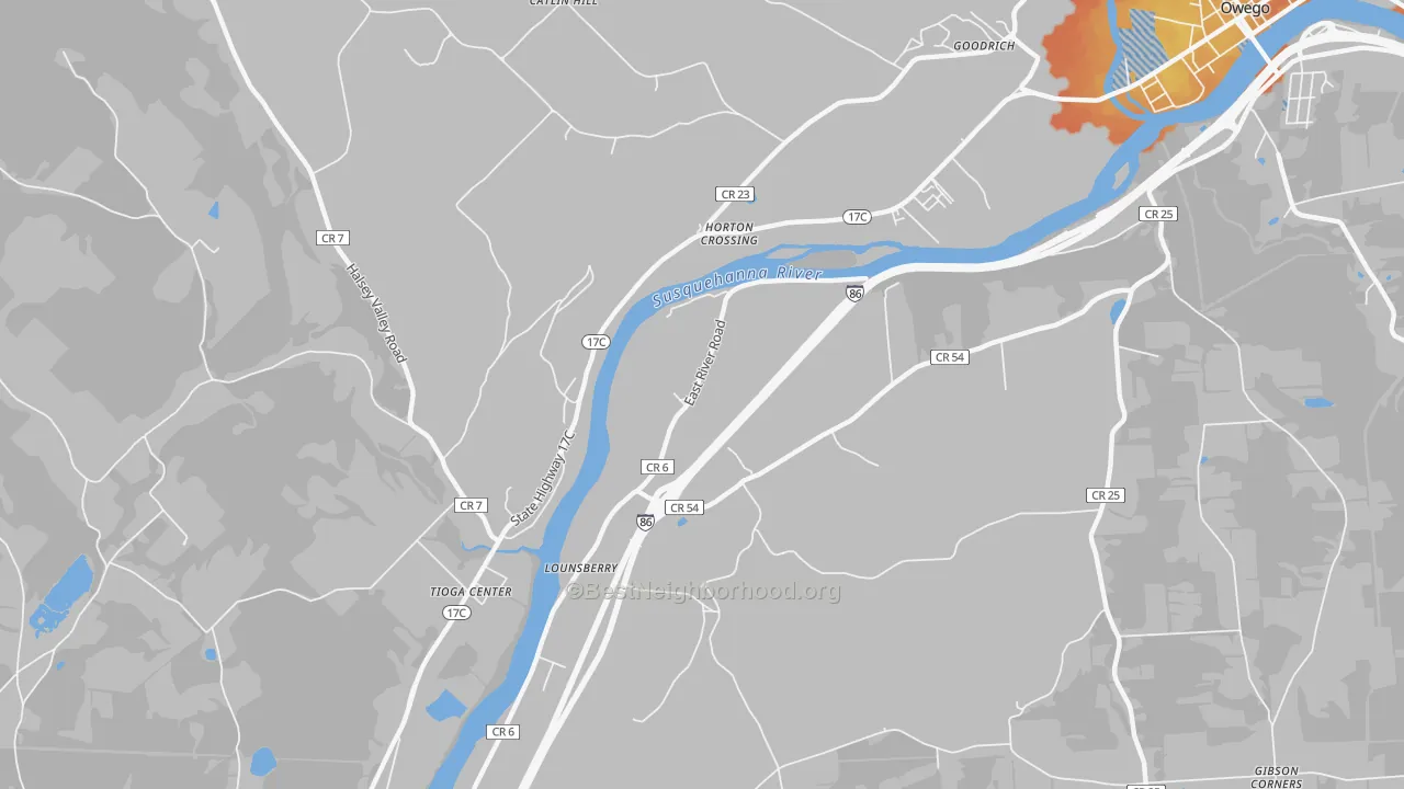 Bike Grade map of Lounsberry, NY