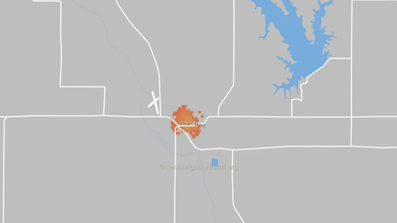 Bike Grade map of Loup City, NE
