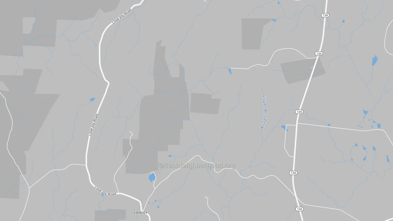Bike Grade map of Lovejoy, NC