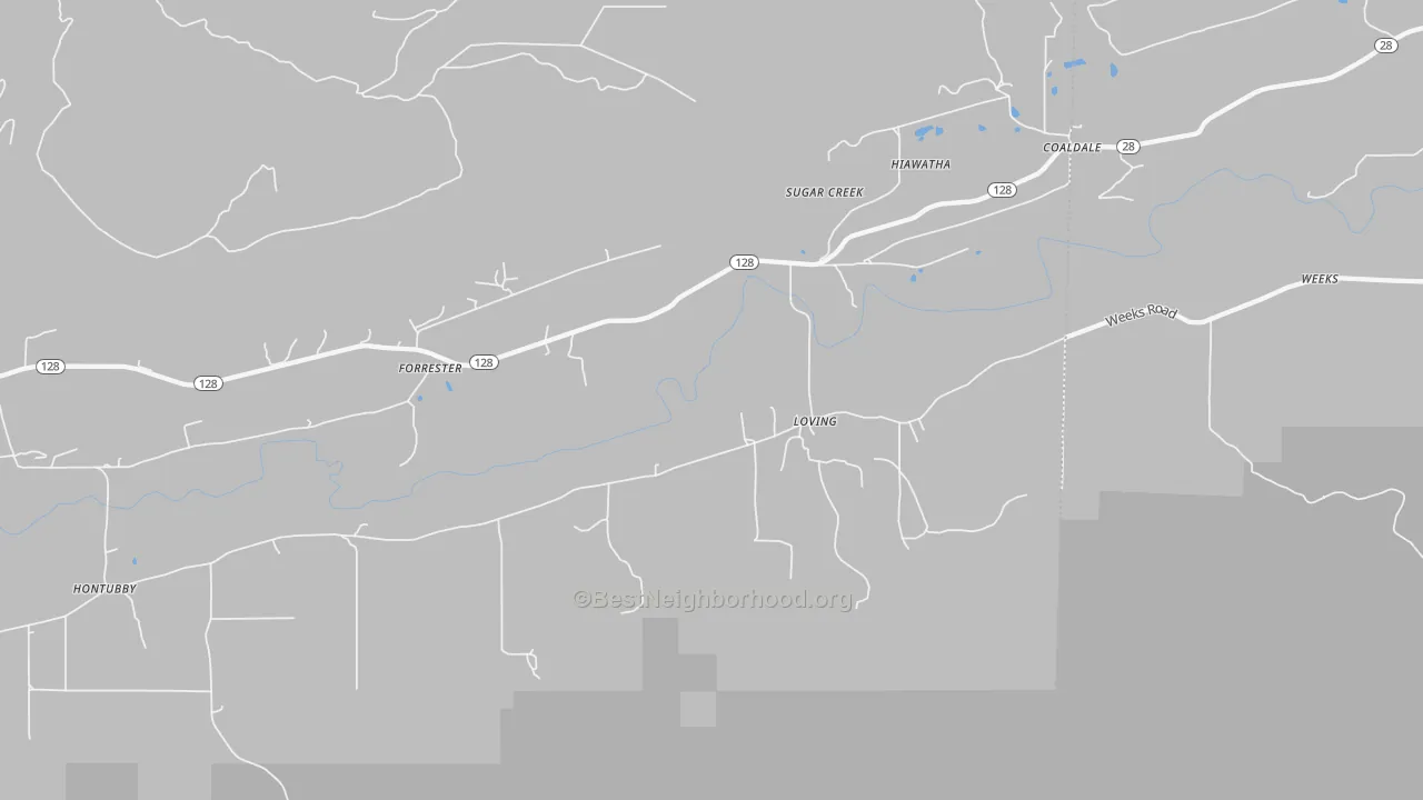 Bike Grade map of Loving, OK