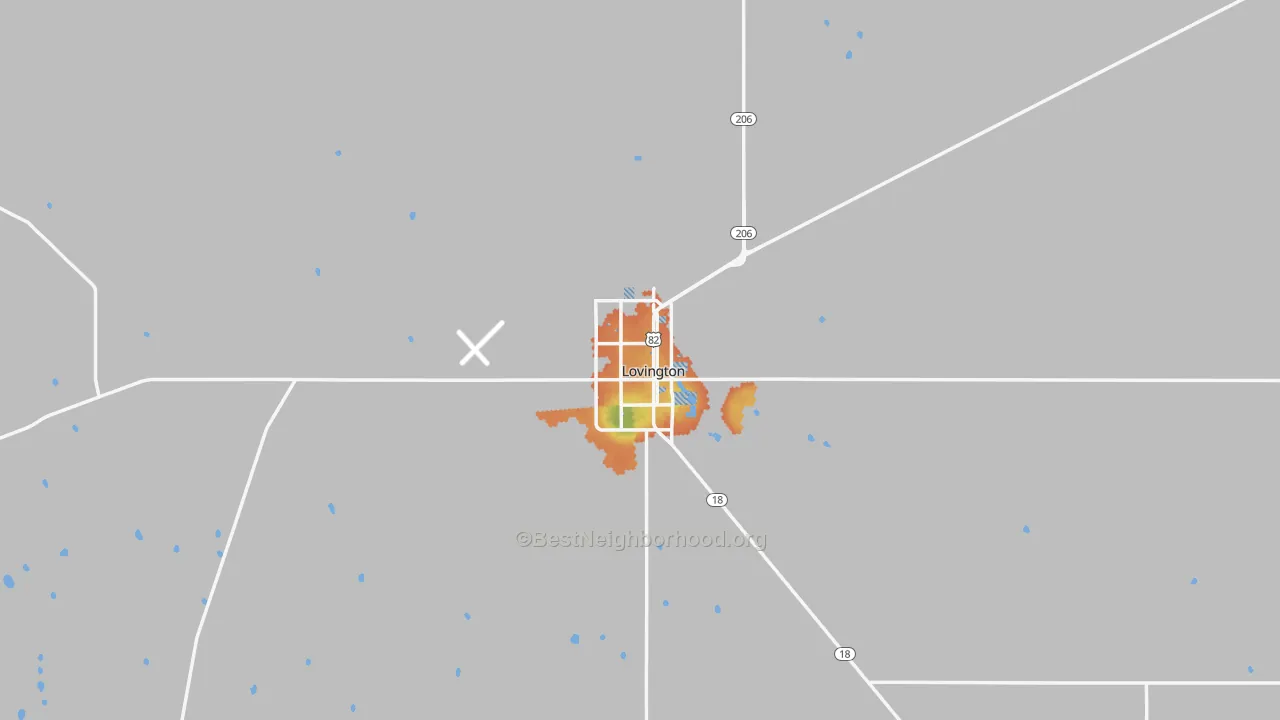 Bike Grade map of Lovington, NM
