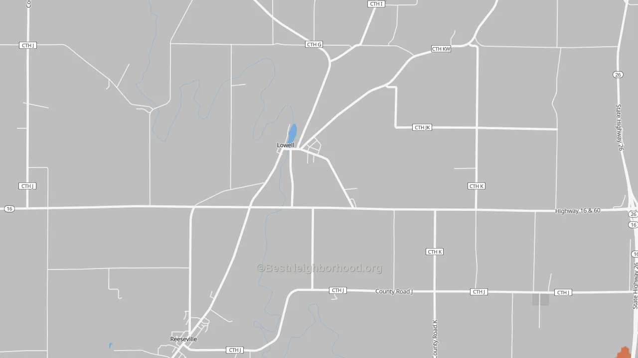 Bike Grade map of Lowell, WI