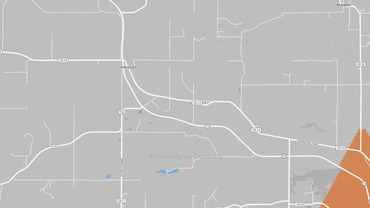 Bike Grade map of Lowemont, KS