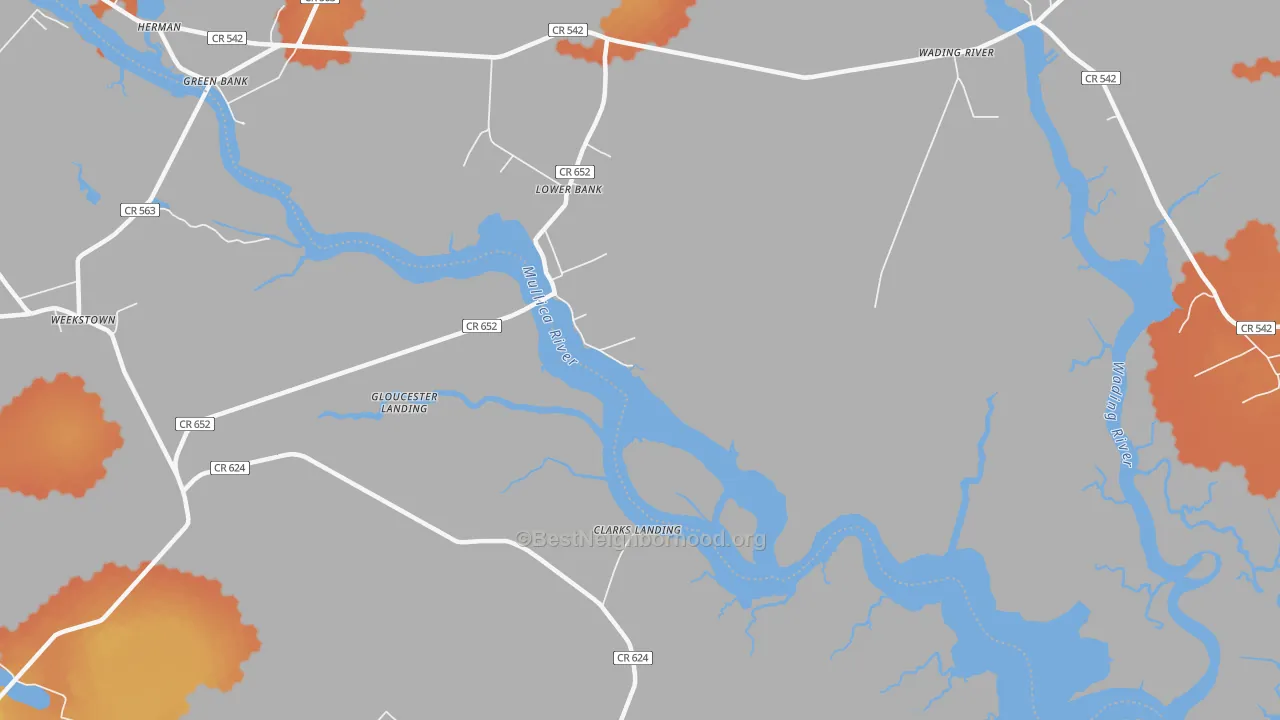 Bike Grade map of Lower Bank, NJ