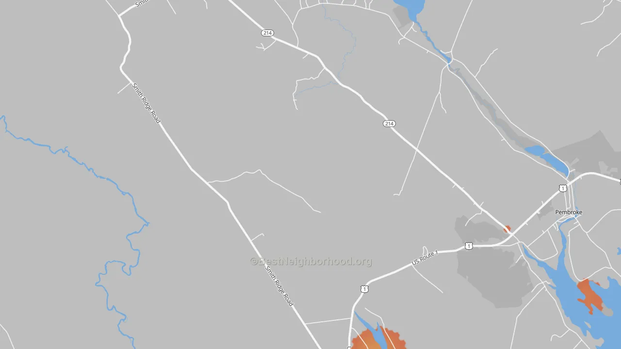 Bike Grade map of Lower Dennysville, ME