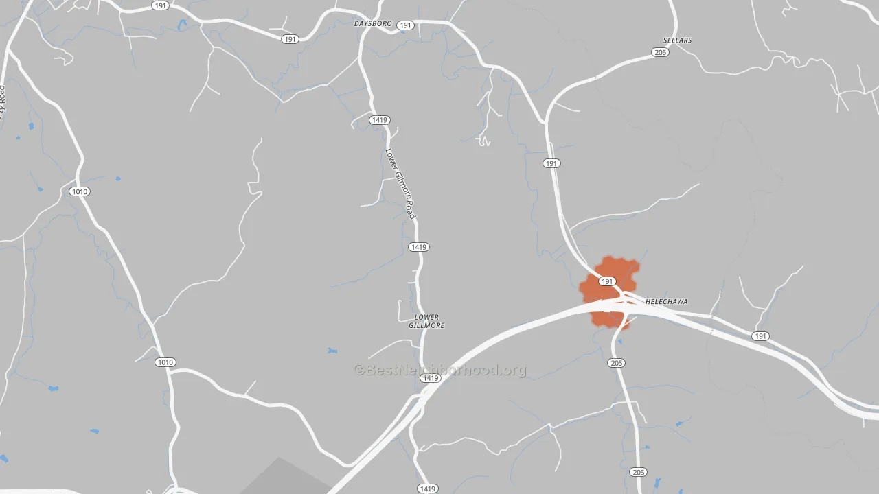 Bike Grade map of Lower Gillmore, KY
