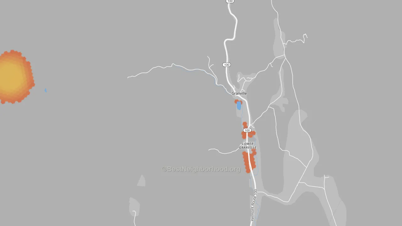 Bike Grade map of Lower Granville, VT