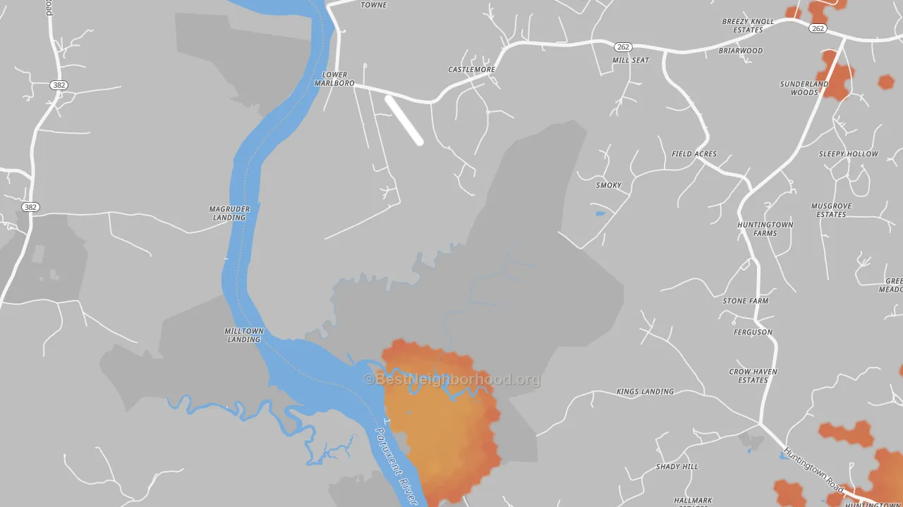 Bike Grade map of Lower Marlboro, MD