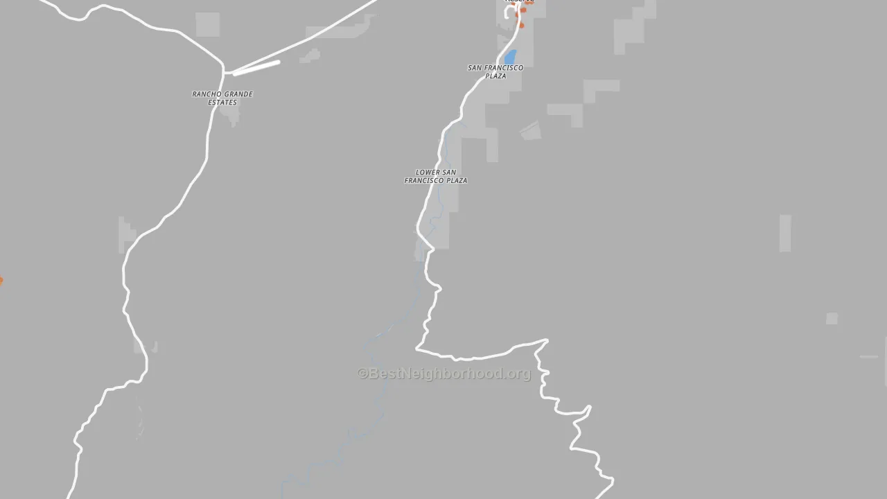Bike Grade map of Lower San Francisco Plaza, NM