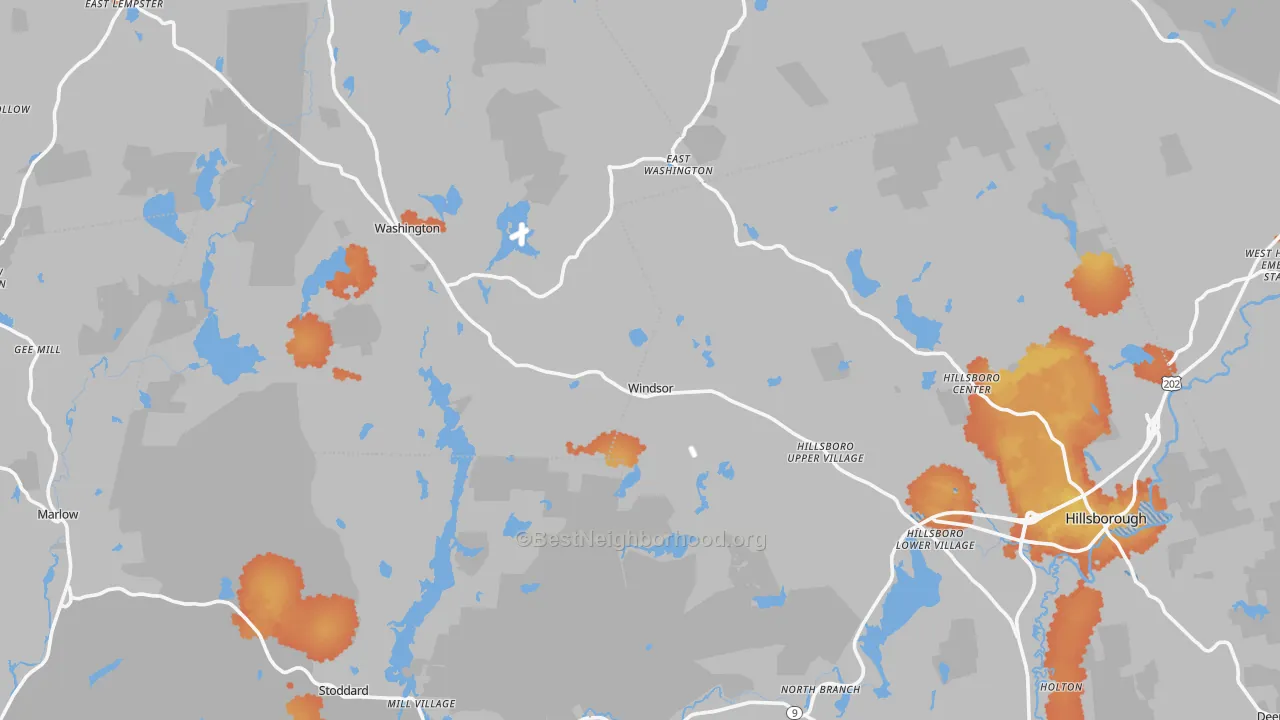 Bike Grade map of Lower Village, NH