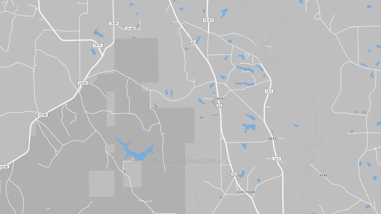 Bike Grade map of Lowery, AL