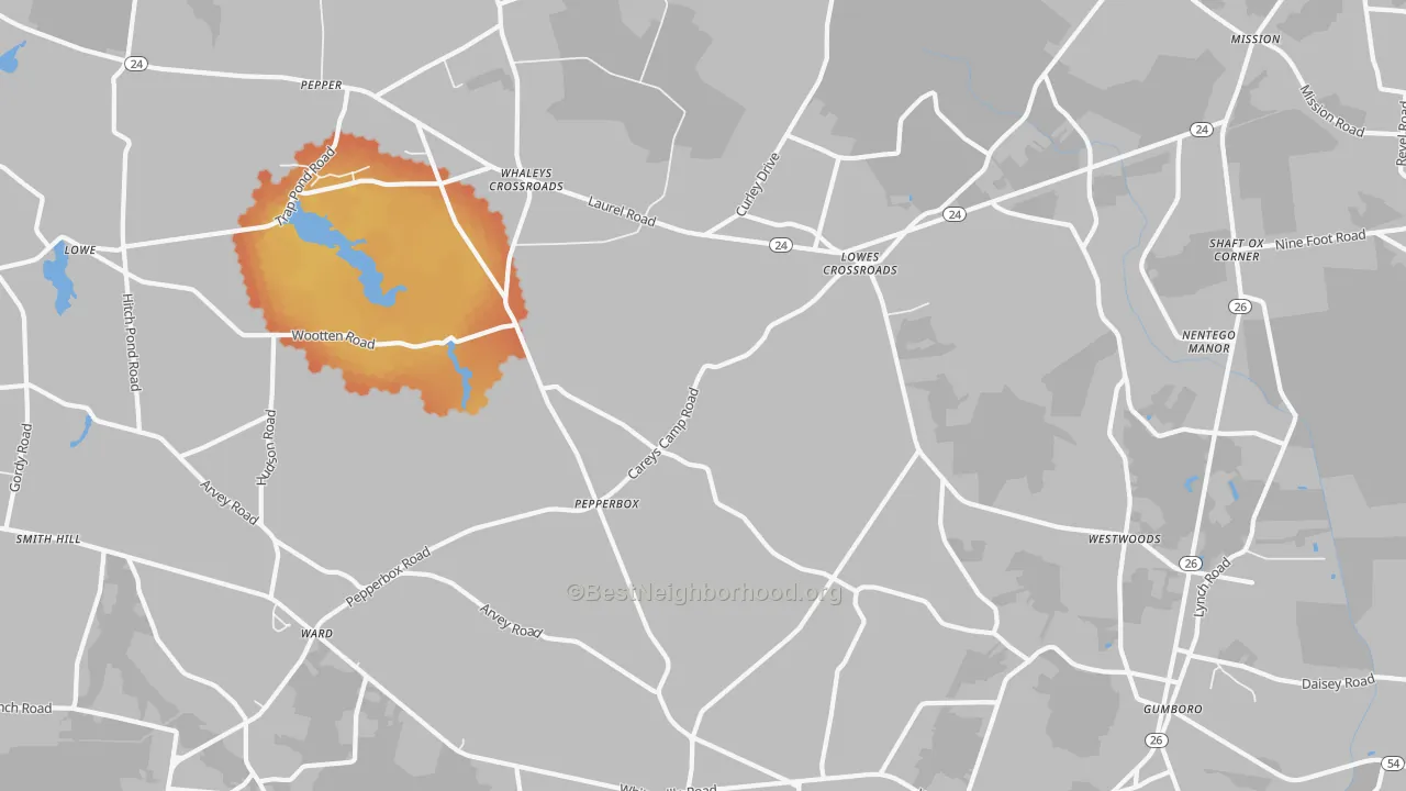 Bike Grade map of Lowes Crossroads, DE