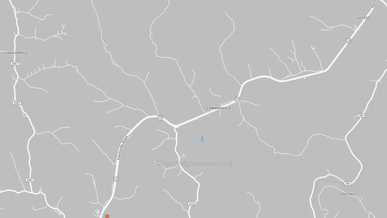 Bike Grade map of Lowmansville, KY