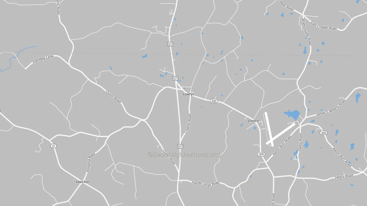 Bike Grade map of Lowrys, SC