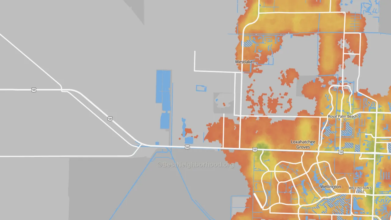 Bike Grade map of Loxahatchee, FL