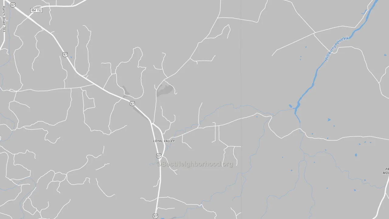 Bike Grade map of Loyal Valley, TX