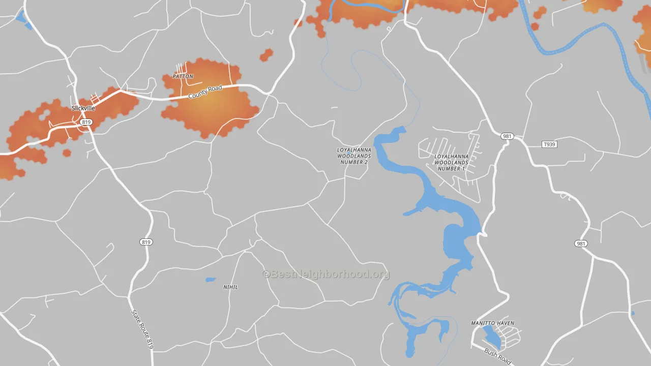 Bike Grade map of Loyalhanna Woodlands Number 2, PA