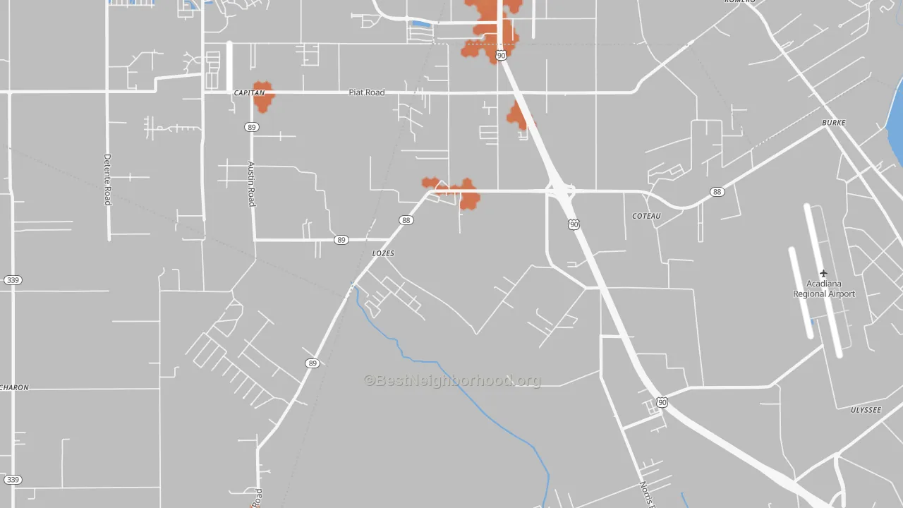 Bike Grade map of Lozes, LA