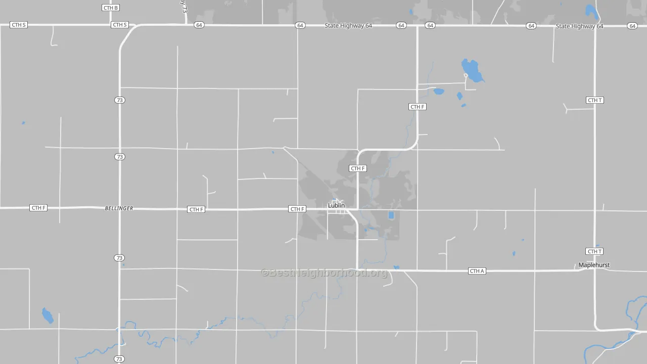Bike Grade map of Lublin, WI