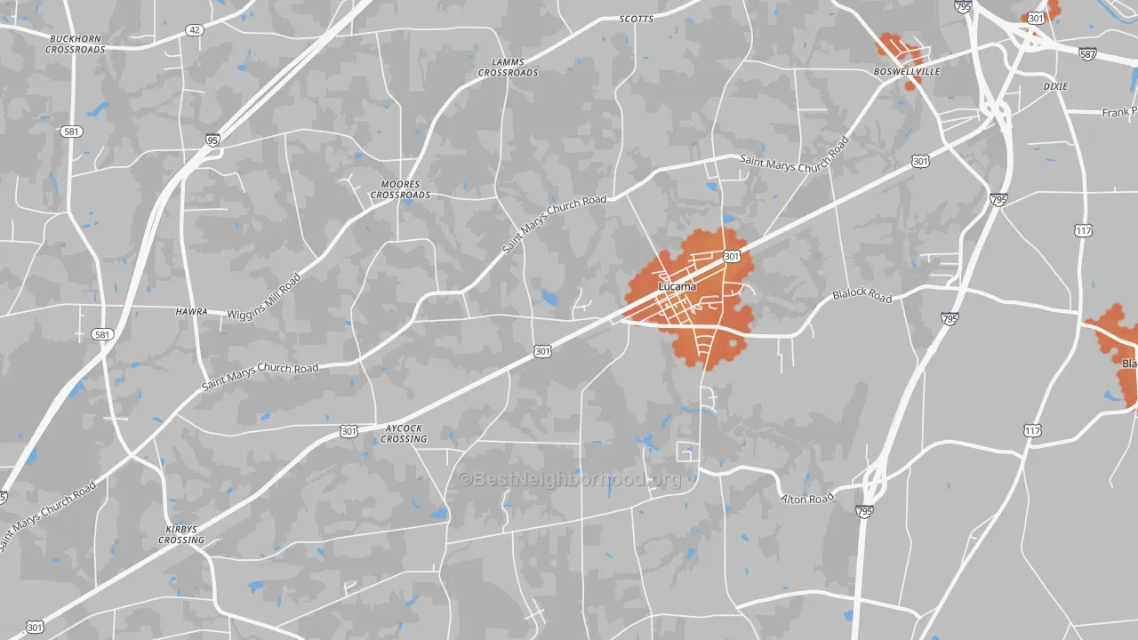 Bike Grade map of Lucama, NC
