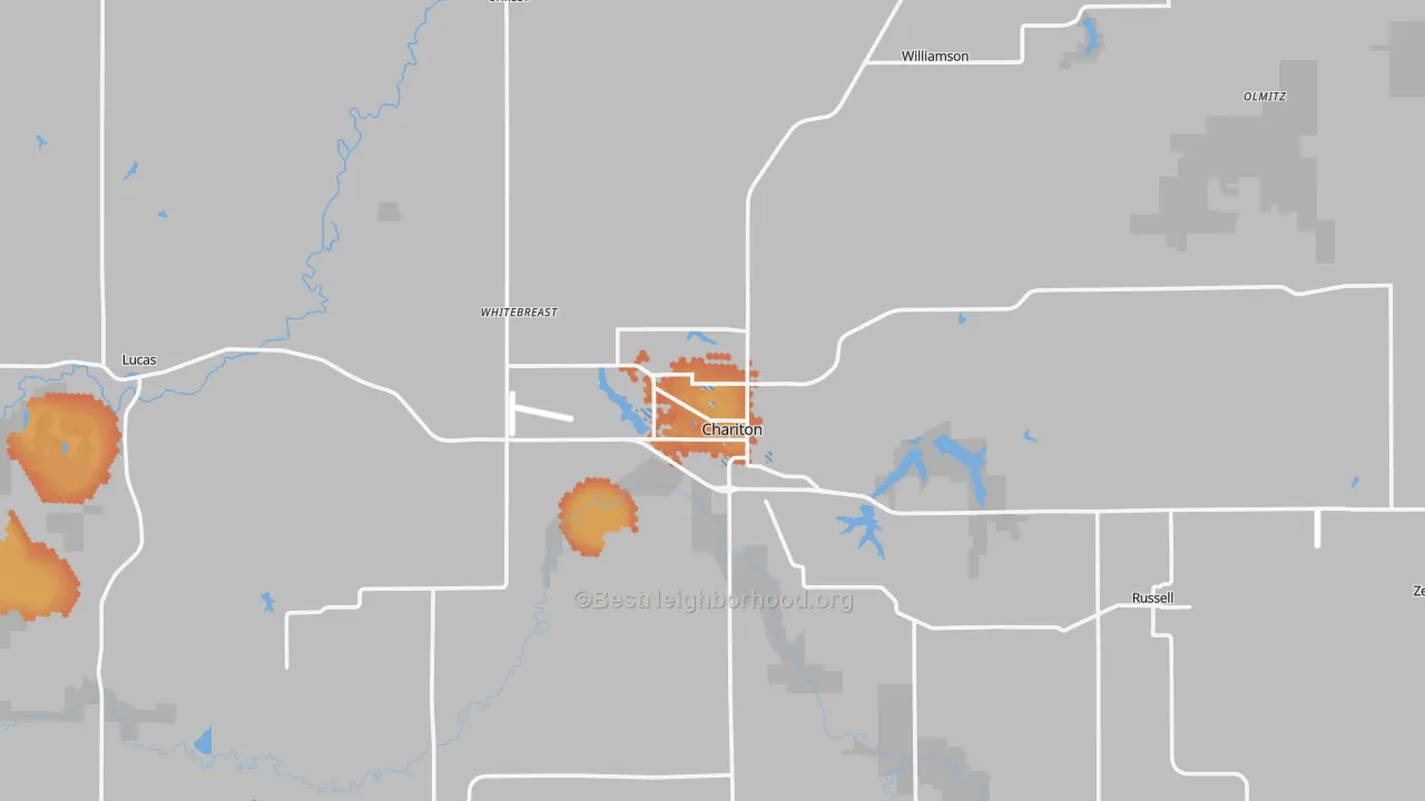 Bike Grade map of Lucas County, IA