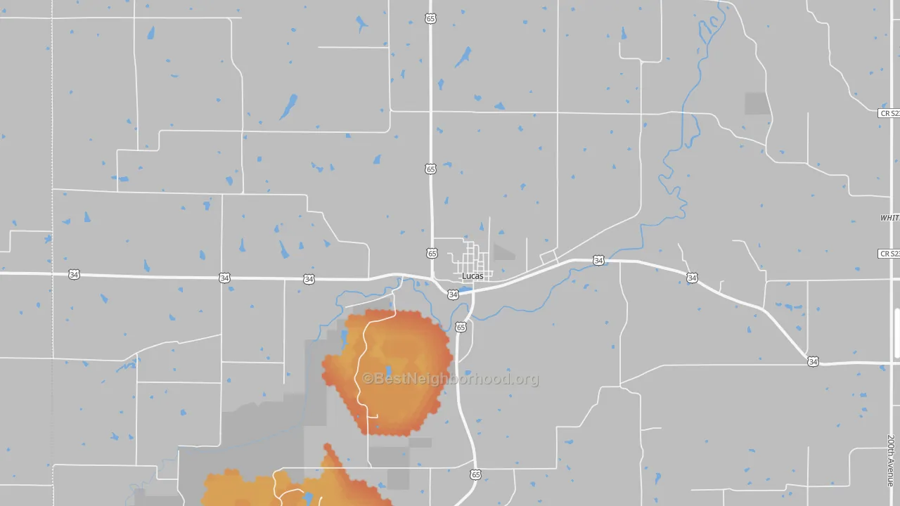 Bike Grade map of Lucas, IA