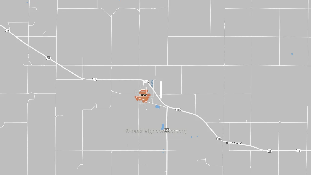 Bike Grade map of Lucas, KS