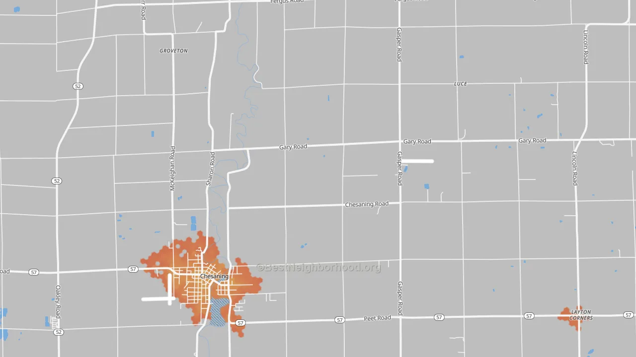 Bike Grade map of Luce, MI