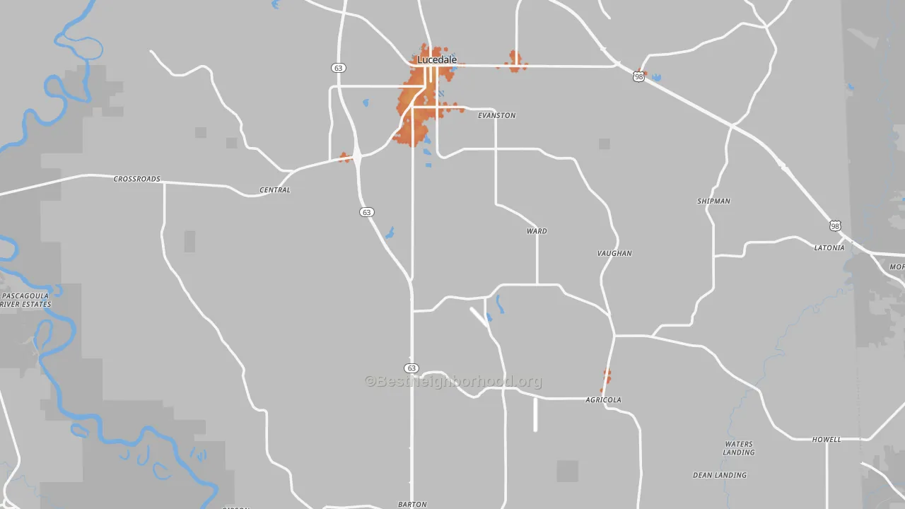 Bike Grade map of Lucedale, MS