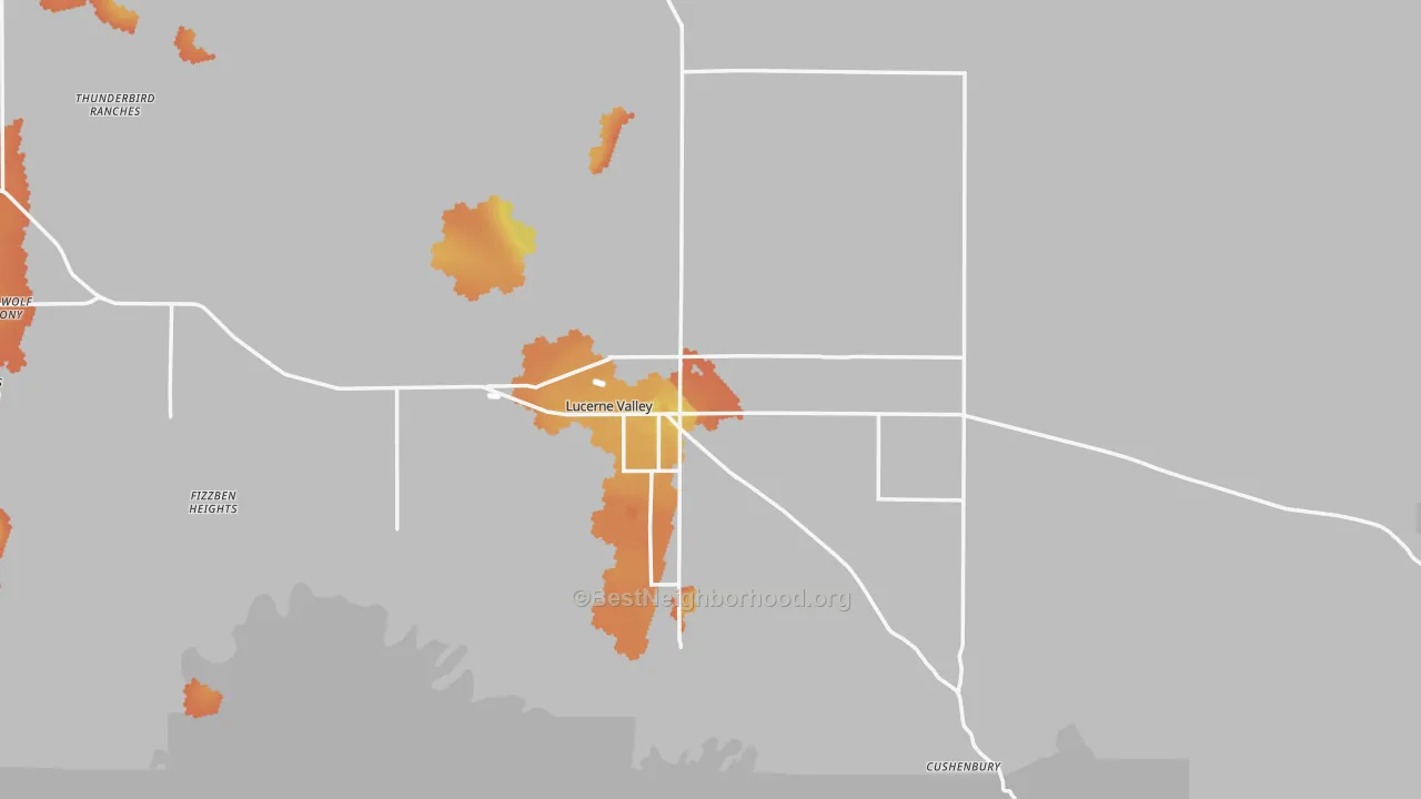 Bike Grade map of Lucerne Valley, CA