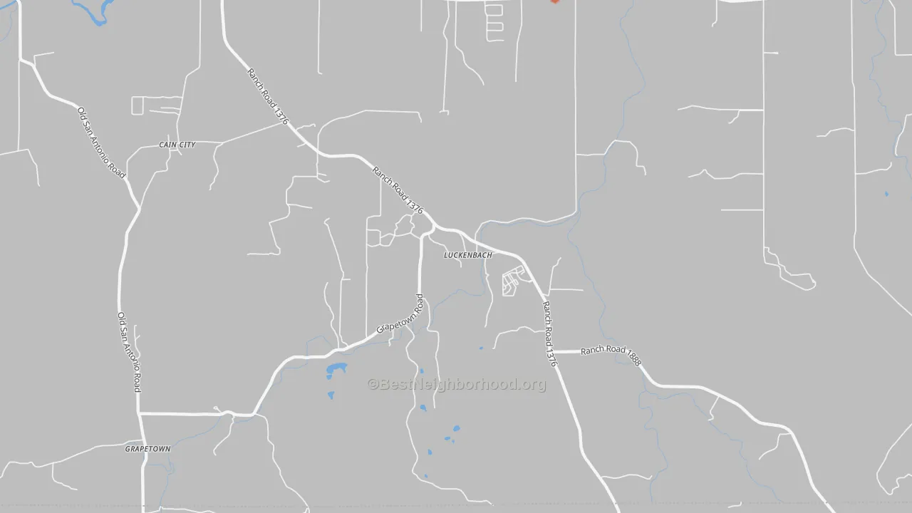 Bike Grade map of Luckenbach, TX