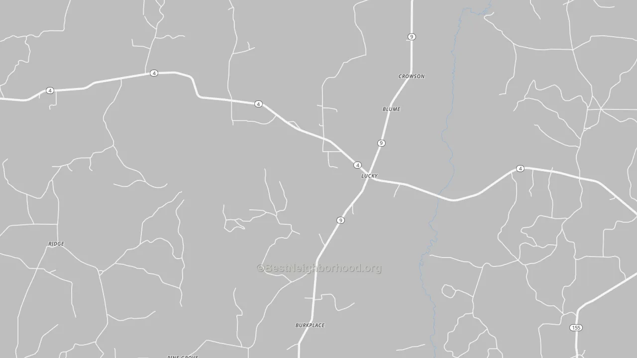 Bike Grade map of Lucky, LA