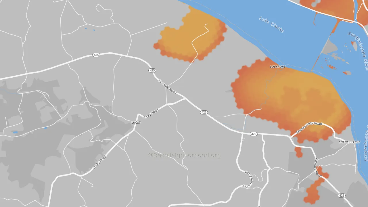 Bike Grade map of Lucky, PA