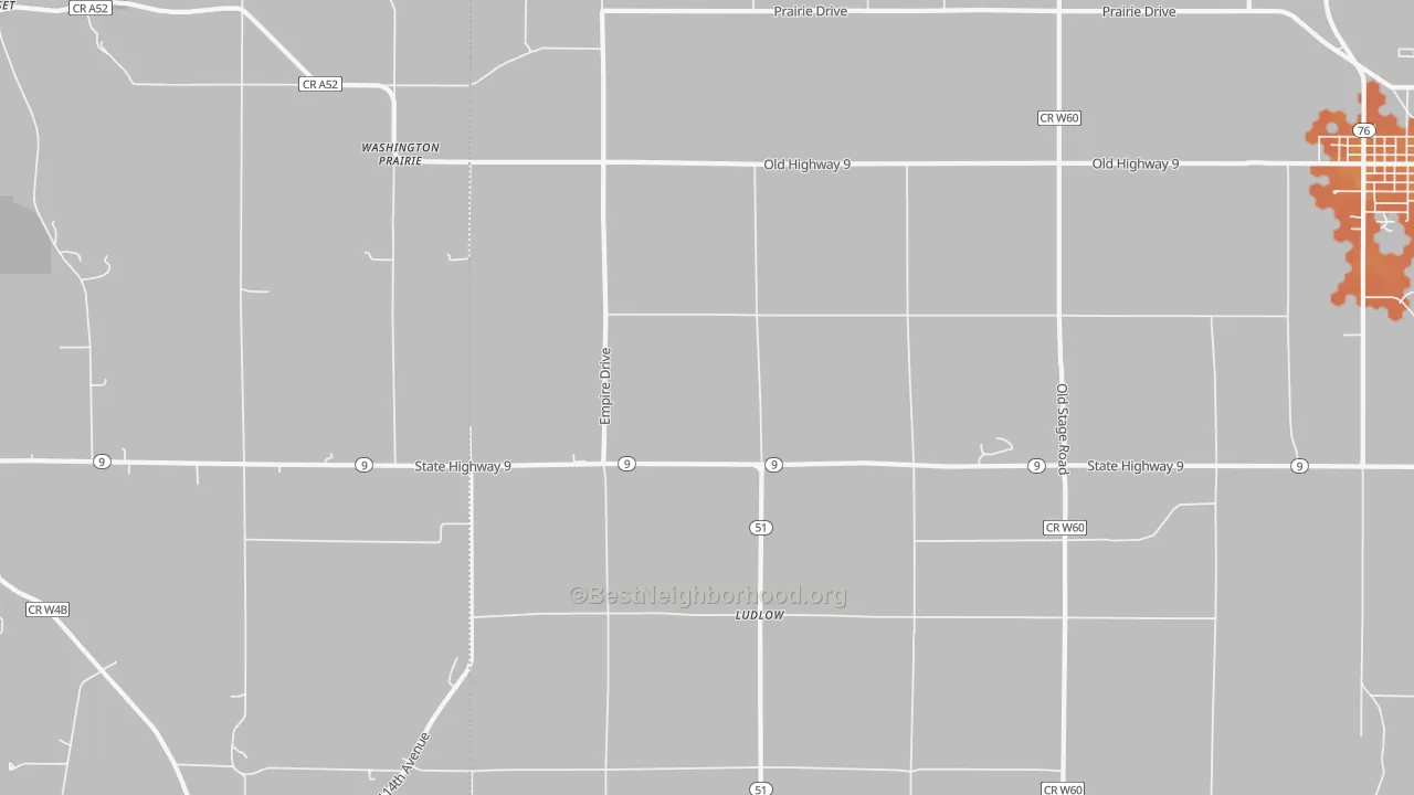 Bike Grade map of Ludlow, IA